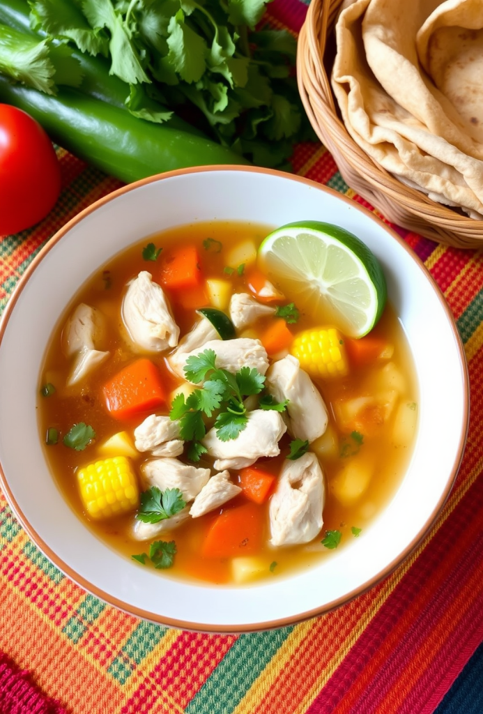 Receta de Sopa de Pollo Mexicana