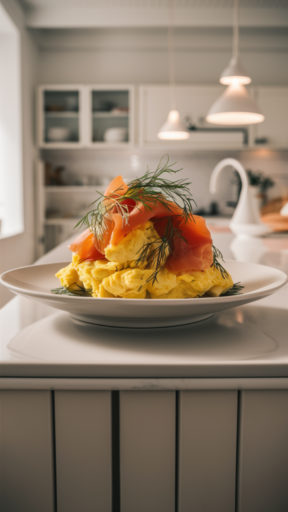 huevos revueltos con salmon ahumado